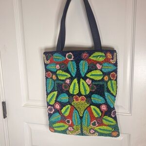 Colorful Embroidered Antik Batik Tote Bag